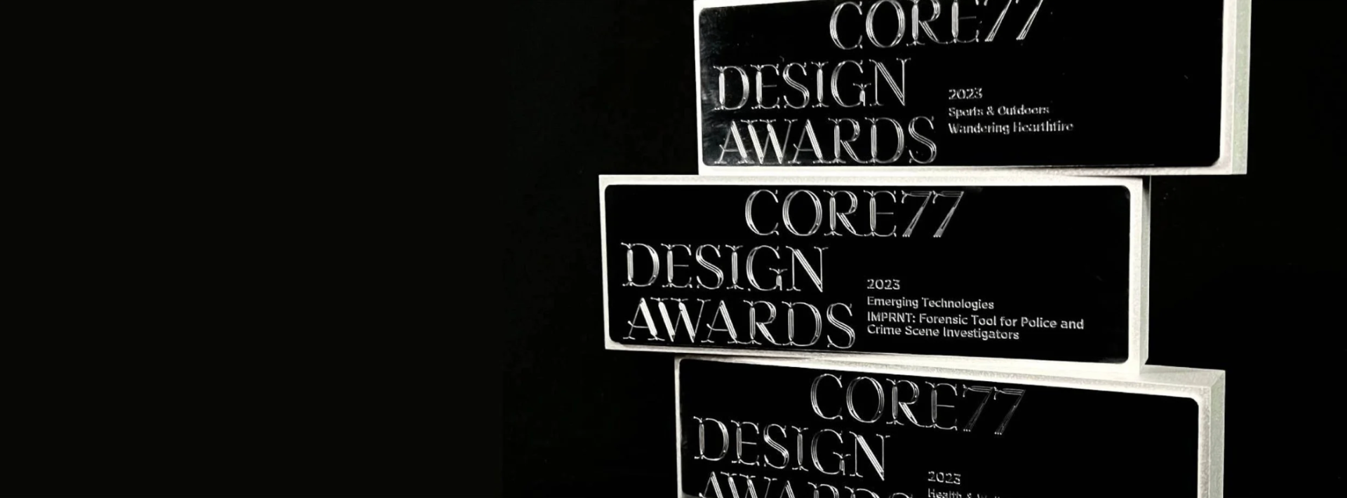 Core77 Design Awards sustainability category trophies