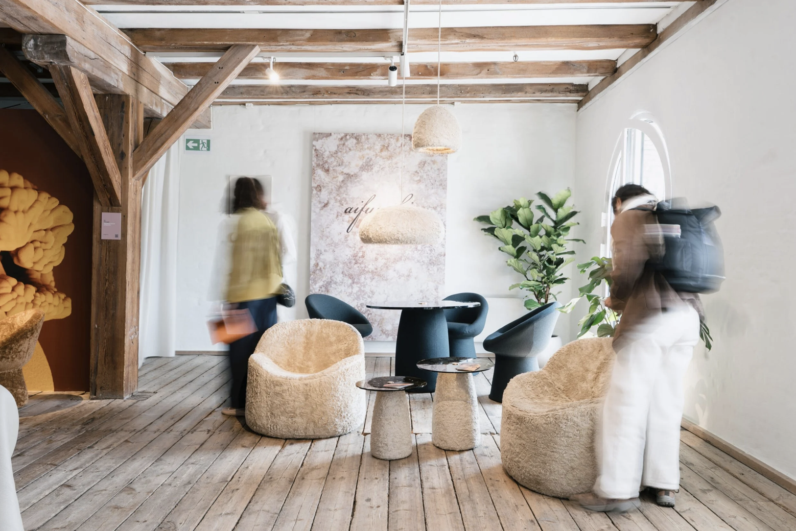 Aifunghi mycelium furniture installation at Material Matters Copenhagen 2026
